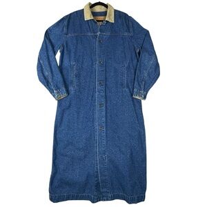 Levi's Vintage Classic Cowboy Denim/Corduroy Collar Trench Coat Duster 80s 90s M
